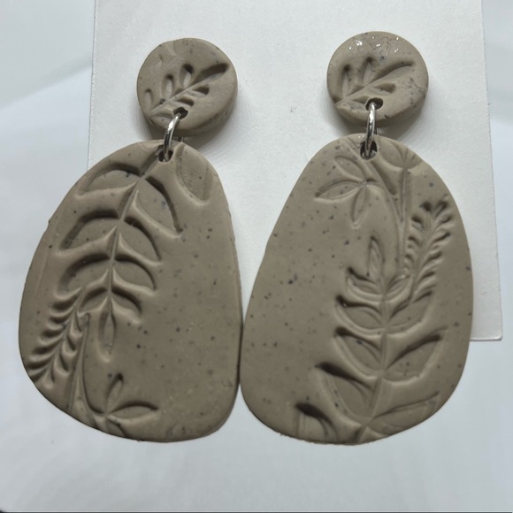 Large Handmade Clay Earrings - Picture 10 of 13